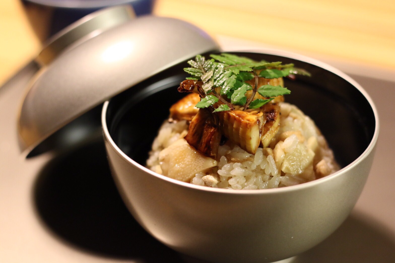 Steamed rice with bamboo shoots