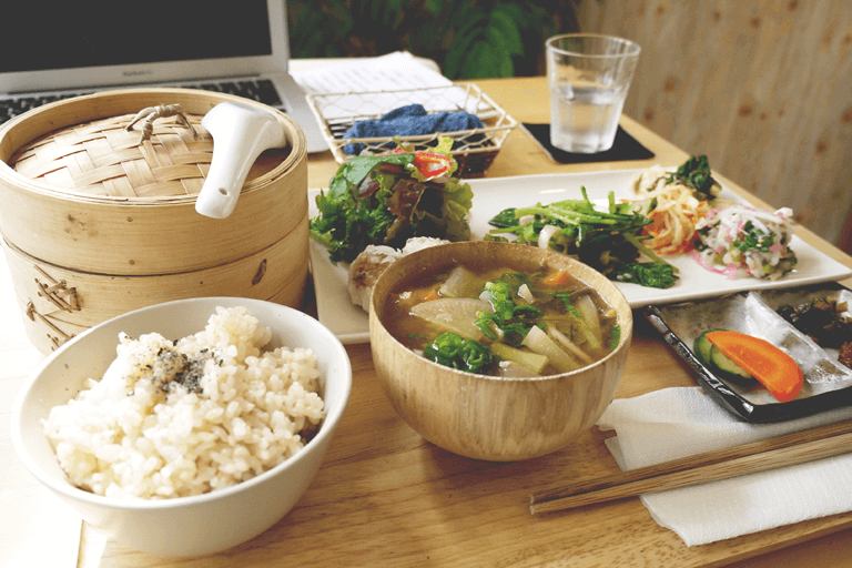 Japanese food, well balanced meal